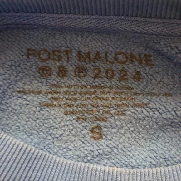 Post Malone Blue Graphic Crewneck Sweater - Picture 3 of 3